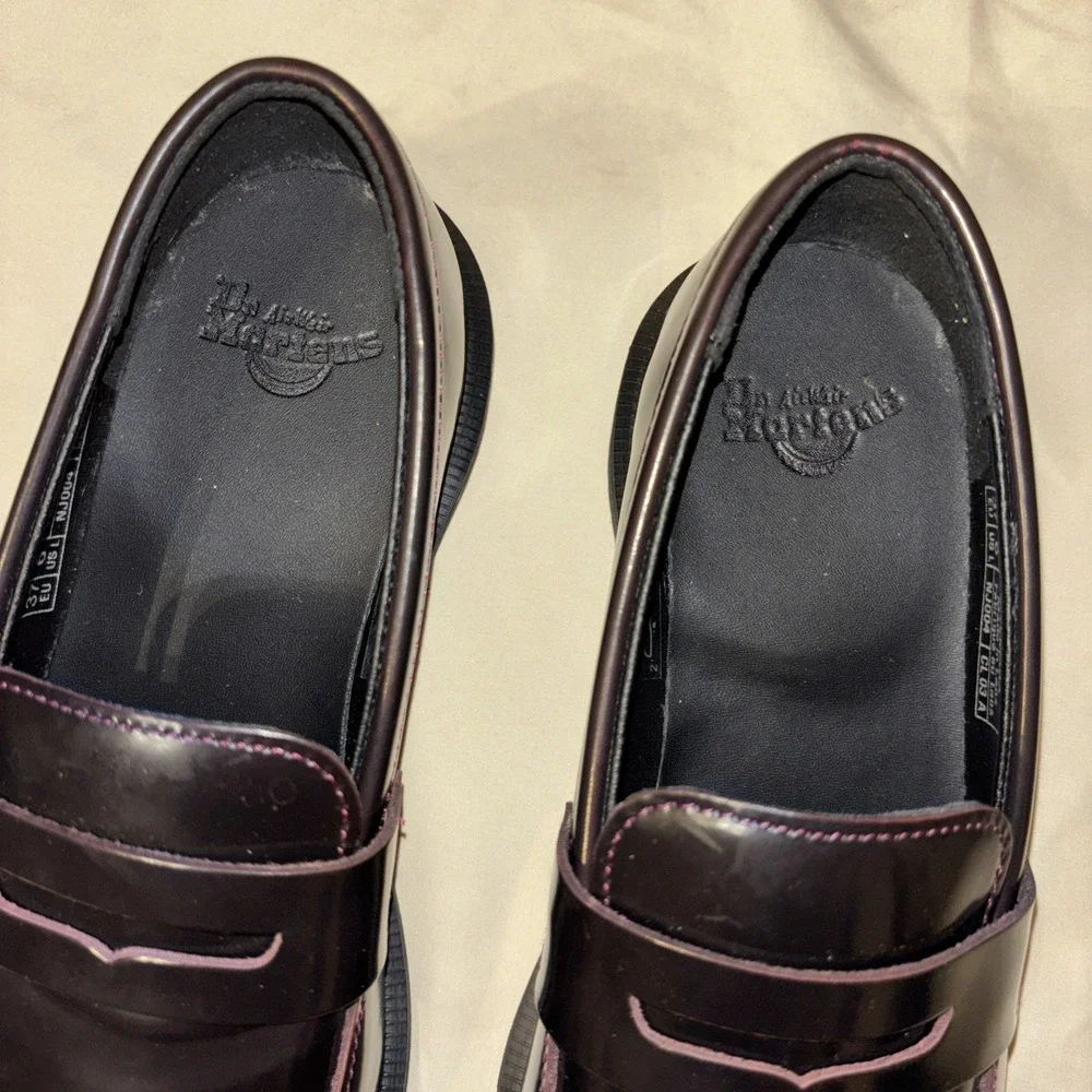New Dr. Martens Temara Women's 6 Black Cherry Red Arcadia Penny Loafers 37 $130